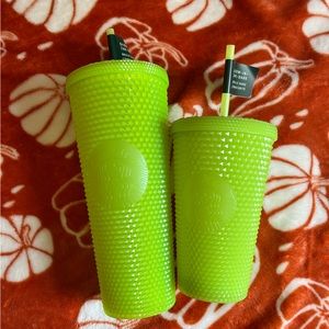 NWT Starbucks lemon grass glow in the dark set of 2. Venti and small
